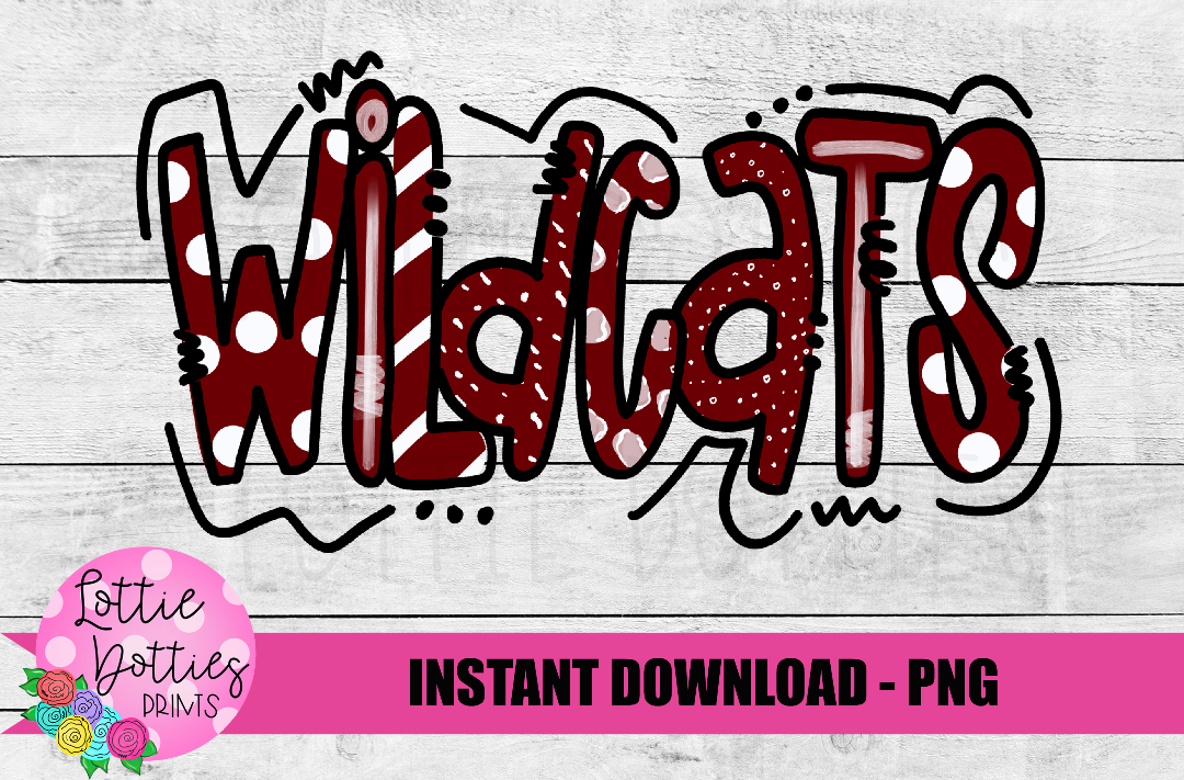 Wildcats  PNG - Wildcats -  sublimation design - Digital Download - Maroon and White