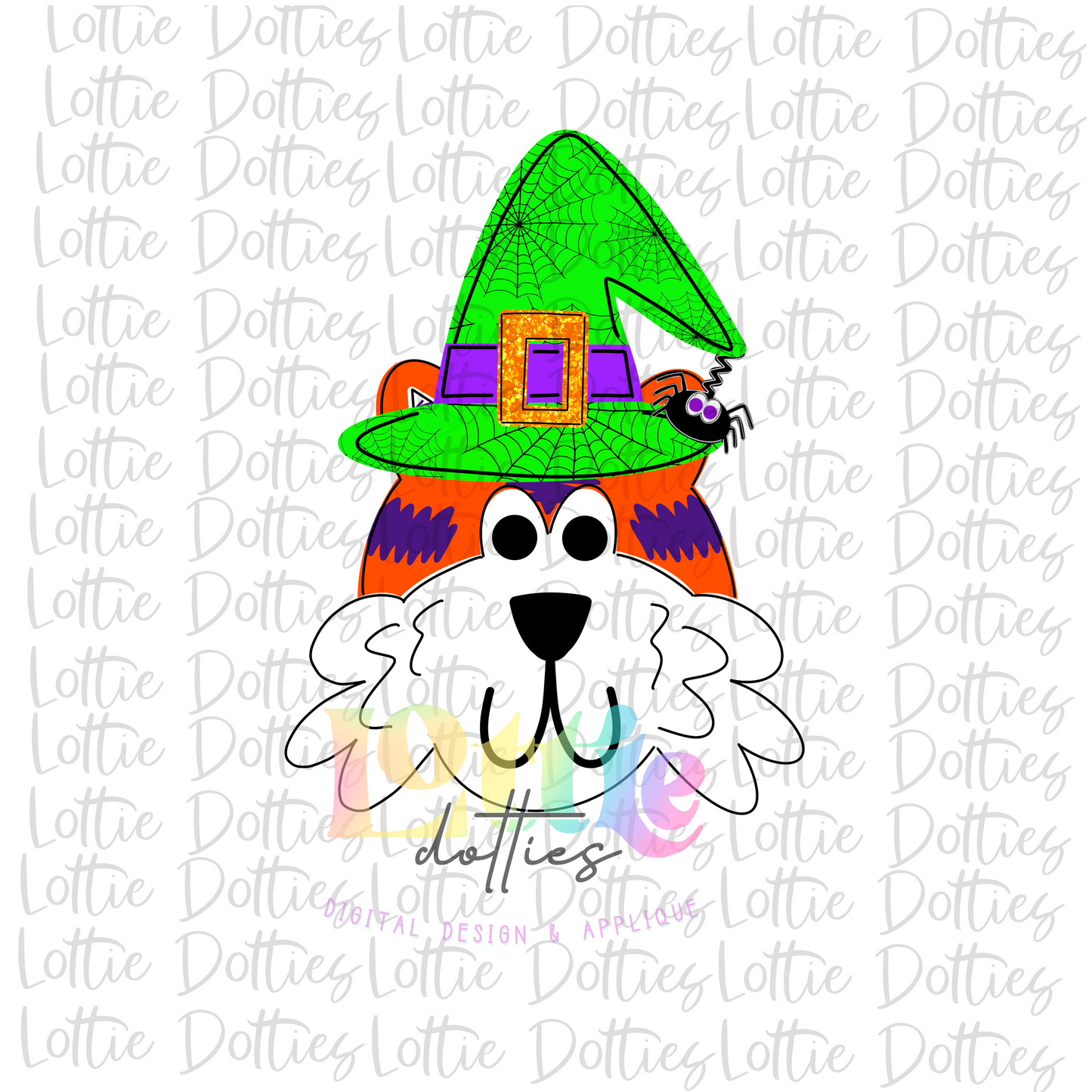 Tiger Halloween Witch   Png - Tiger Sublimation Design - Orange and Purple  Design - Digital Download