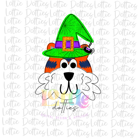 Tiger Halloween Witch   Png - Tiger Sublimation Design - Orange and Navy Design - Digital Download