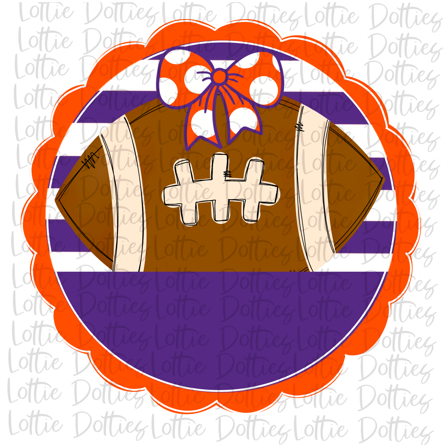 Football - PNG - Football Scallop - Sublimation - Digital Download