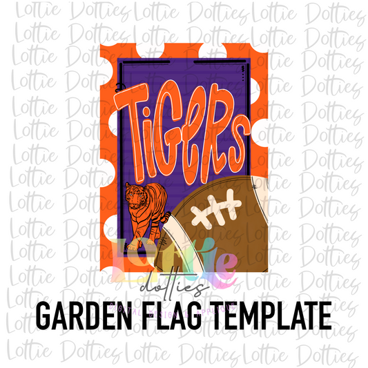 Tigers Flag - PNG - Tigers - Sublimation - Digital Download - Purple and Orange