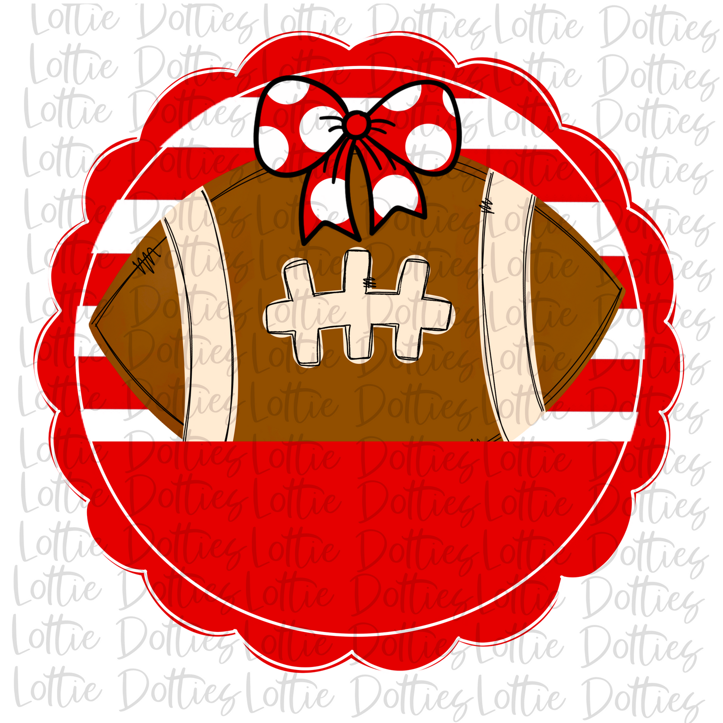 Football - PNG - Football Scallop  - Sublimation - Digital Download