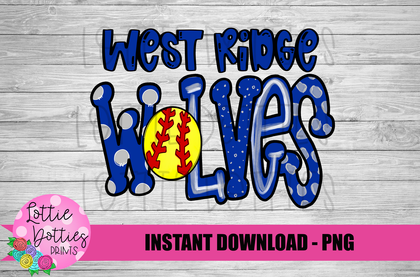 West Ridge Wolves PNG - Wolves Softball  - Instant Download - Digital Download -  Sublimation Design