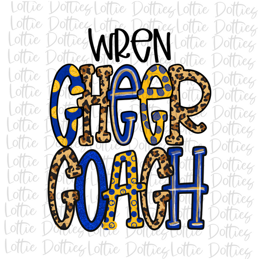 Wren Cheer Coach Png - Cheer Sublimation File - Instant download - Digital Download