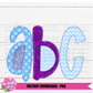 Blue and purple Faux Applique Alphabet - Alpha Pack - Alphabet Clipart - Instant Download