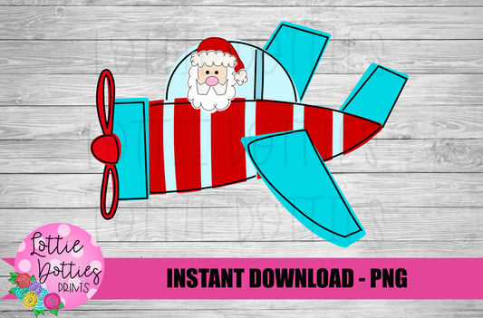 Santa Airplane Png - Santa Sublimation - Christmas Sublimation- Digital Download