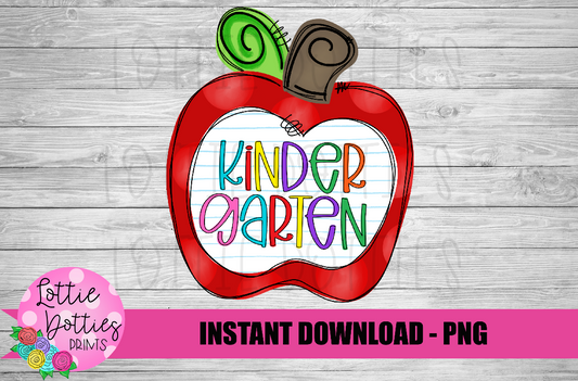 Back to School Sublimation Design- School Png - Apple Png - Kindergarten - Digital Download