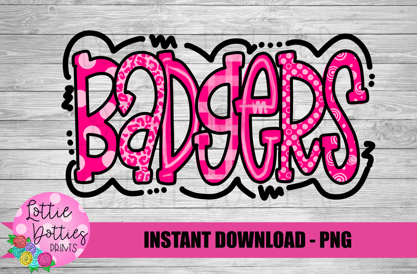 Badgers PNG - Badgers Sublimation design - Breast Cancer -  Digital Download = Pink