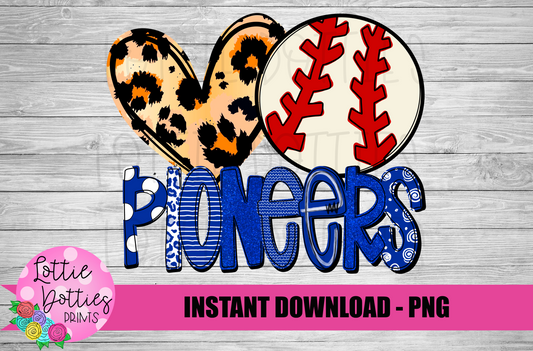 Pioneers Baseball  Png - Pioneers  Sublimation Design - Digital Download