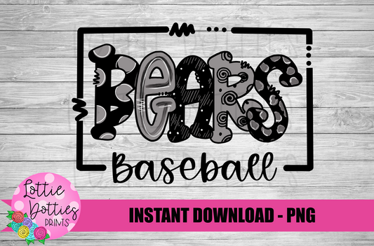 Bears  Baseball  Png - Bears Sublimation Design - Digital Download