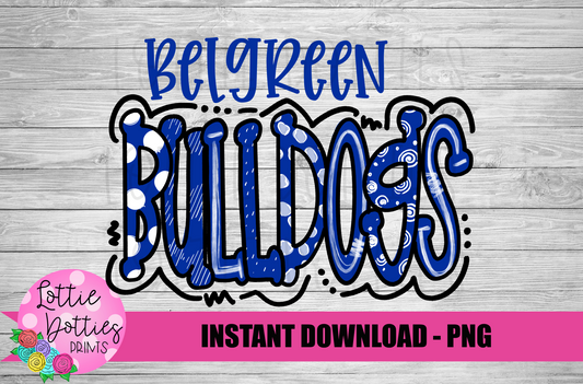 Belgreen Bulldogs -  PNG - Bulldogs  -  Sublimation design - Digital Download