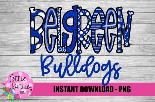 Belgreen Bulldogs -  PNG - Bulldogs  -  Sublimation design - Digital Download