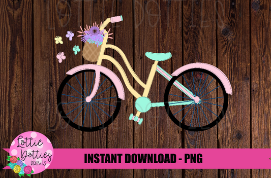 Bicycle Png - Spring Sublimation Design - Digital Download