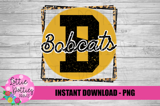 Bobcats PNG - Bobcats  sublimation design - Digital Download - Black and Gold