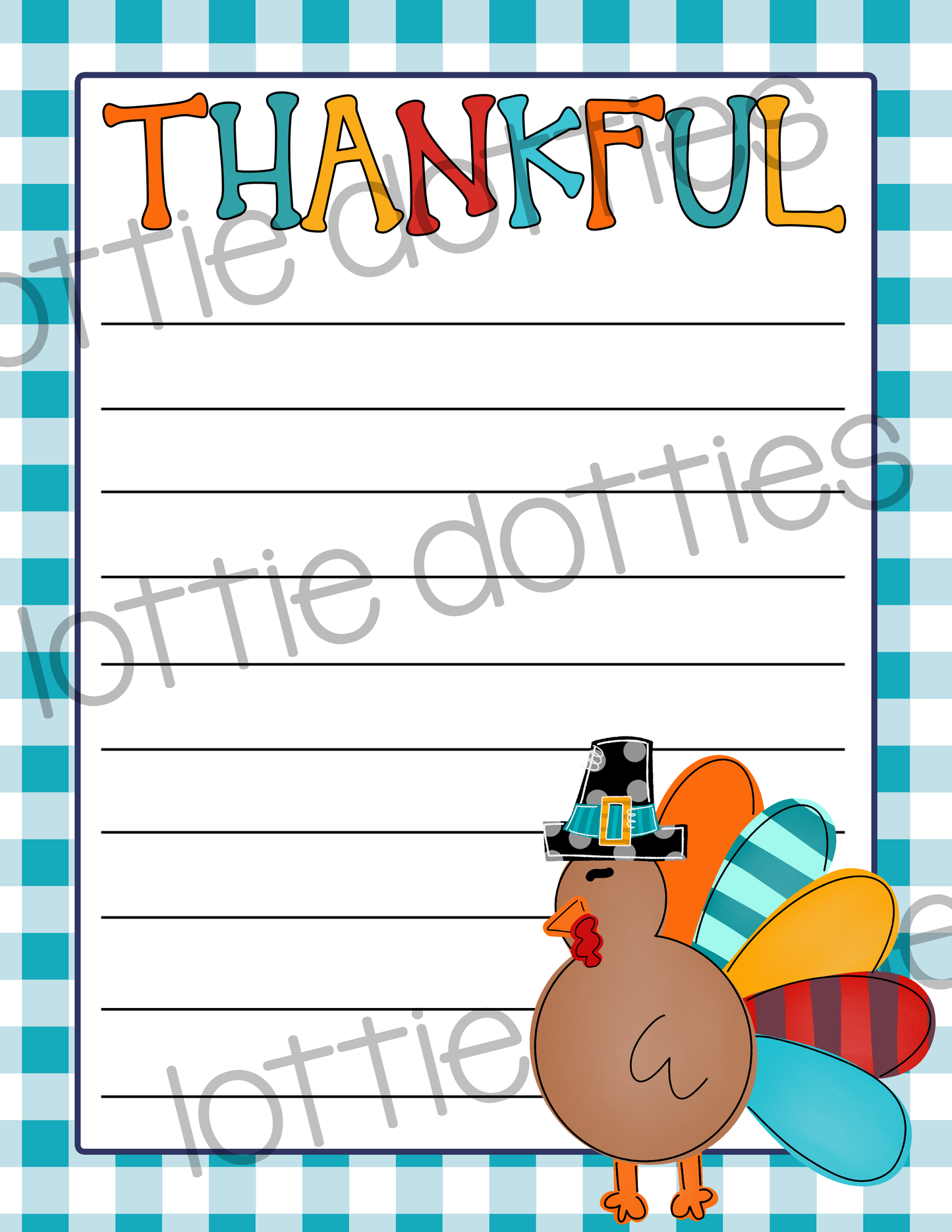 Thankful List - Digital Download - I am Thankful for - Kids Printable