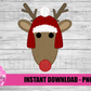 Reindeer Png - Christmas Sublimation- Digital Download