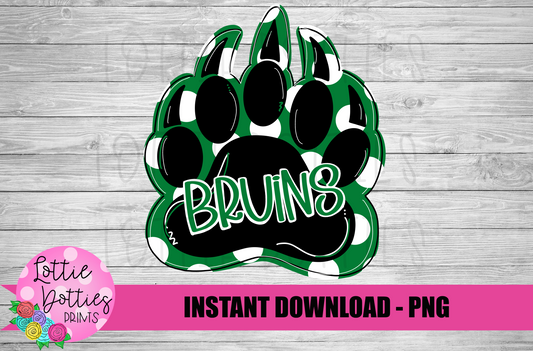 Paw Bruins  PNG - Bruins- Sublimation design - Digital Download
