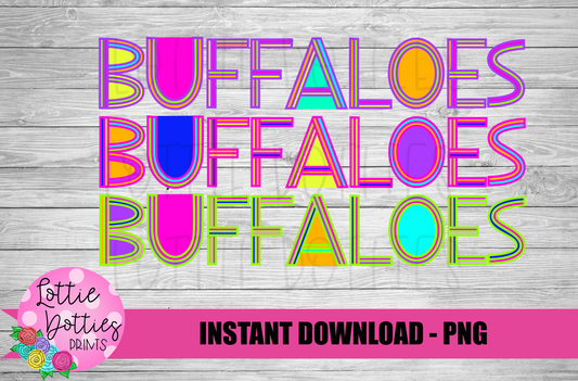 Buffaloes PNG - Buffaloes Sublimation Design - Mascot