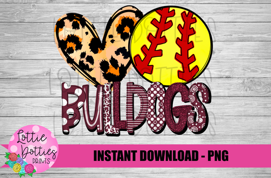 Bulldogs Softball  Png - Bulldogs Sublimation Design - Digital Download