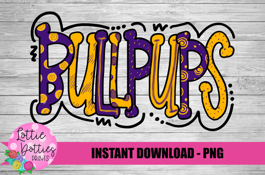 Bullpups PNG - Bullpups sublimation design - Digital Download - Purple and Gold
