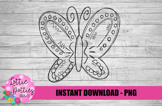 Sketch Butterfly  PNG - Butterfly Sublimation