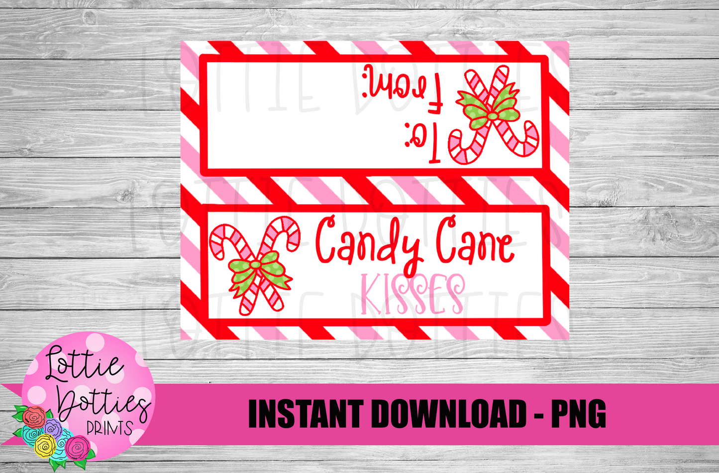 Candy Cane Bag Topper  Png - Christmas Sublimation- Digital Download