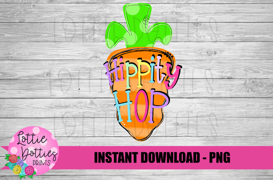 Carrot Hippity Hop  PNG - Easter Sublimation - Digital Download