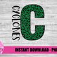 C - Cyclones PNG - Sublimation - Mascot Design - Green Leopard