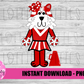 Tiger Cheerleader Png - Red and White Bow - Football Sublimation Design