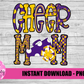 Cheer Mom Png - Cheer Sublimation File - Purple and Gold - Instant download - Digital Download
