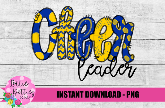Cheer leader Png - Cheerleader Sublimation File - Royal and Yellow - Instant download - Digital Download