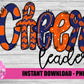 Cheer leader Png - Cheerleader Sublimation File - Navy and Orange - Instant download - Digital Download