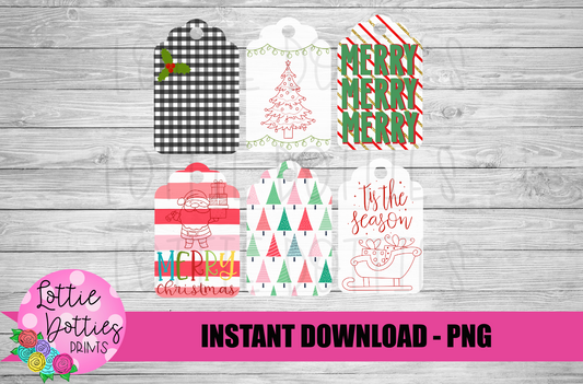 Christmas Gift Tags Bundle - Gift Tags Png - Christmas Tag Bundle