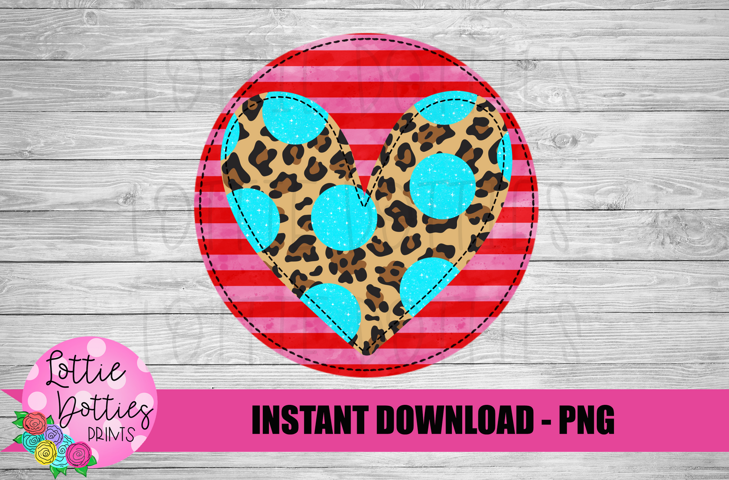 Heart Patch Png - Valentine Sublimation - Leopard