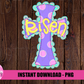 Cross Risen  Png - Cross Sublimation Design- Easter Design - Digital Download
