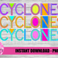 Cyclones PNG - Sublimation - Mascot Design - Neon