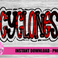 Cyclones PNG - Sublimation - Mascot Design - Red and Black