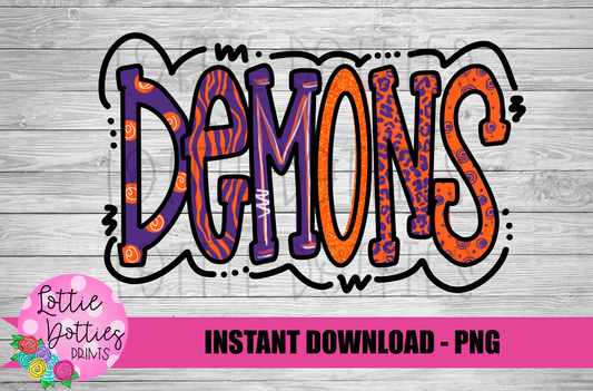 Demons - PNG - Demons Sublimation - Digital Download