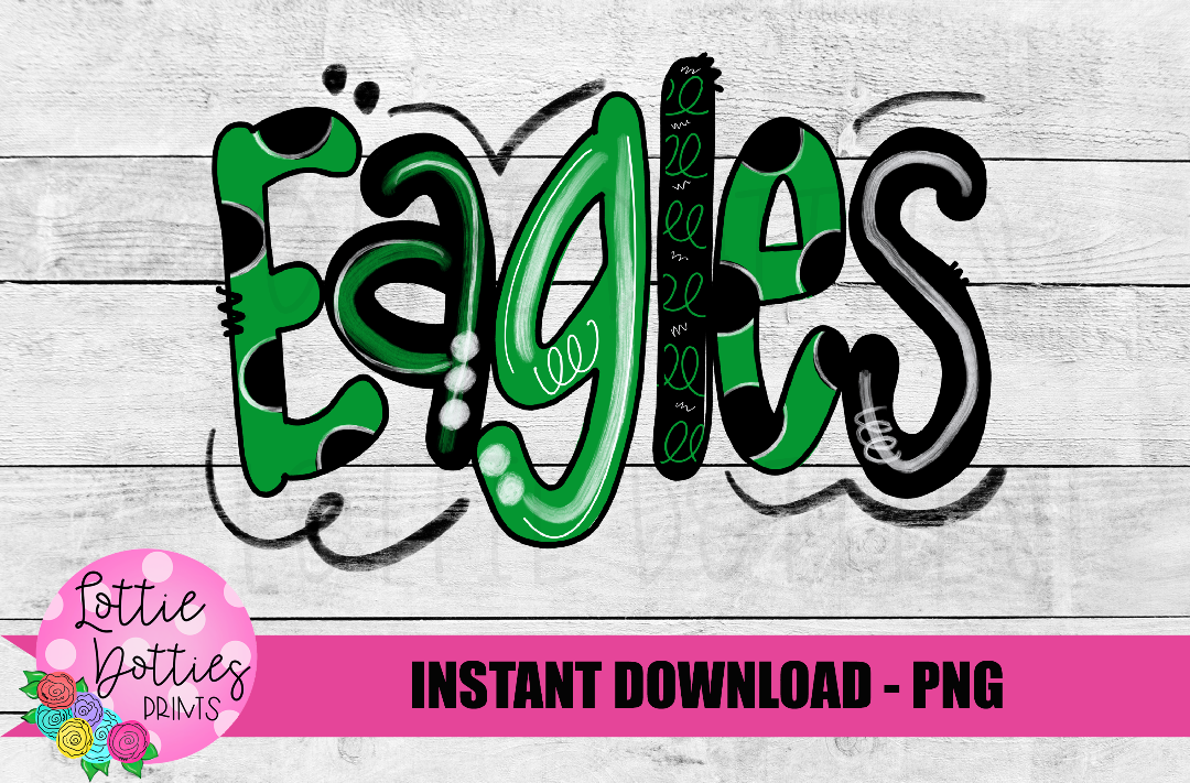 Eagles PNG - Eagles -  sublimation design - Digital Download - Green and Black