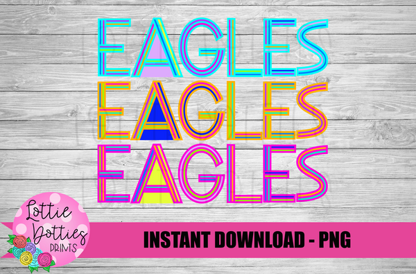 Love Eagles PNG - Eagles Sublimation - Digital Download - Blue and Yel –  Lottie Dotties LLC
