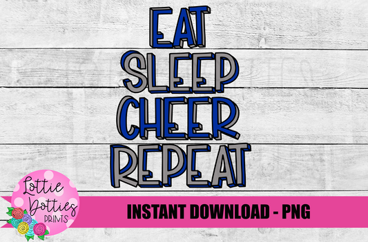 Eat Sleep Cheer Repeat Png - Cheer Png - Cheerleading Sublimation Design - Digital Download