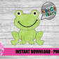 Frog Png - Frog Sublimation Design - Boy frog design - Digital Download