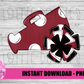 Megaphone PNG - Cheer Design - Maroon and Black Megaphone Sublimation