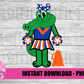 Gator Cheerleader PNG - Gator Sublimation - Digital Download