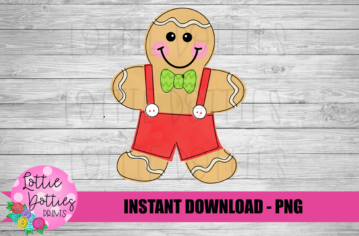 Gingerbread Boy Png - Christmas Sublimation Design- Digital Download