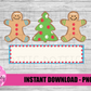 Gingerbread Name Patch Png - Christmas Sublimation Design- Digital Download