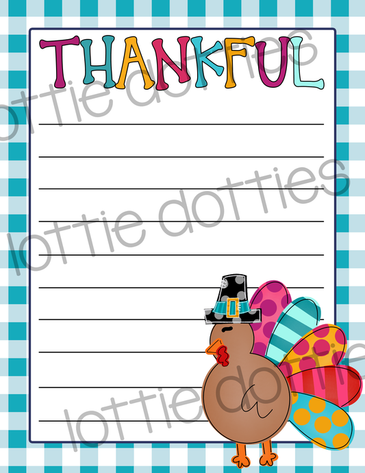 Thankful List - Digital Download - I am Thankful for - Kids Printable