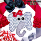 Elephant Girl Applique Design - Machine Embroidery - Instant Download