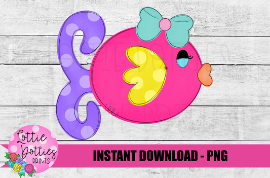 Girl Fish Png - Polka Dot