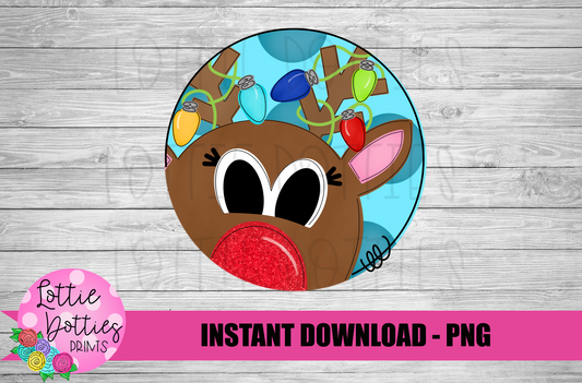 Girl Reindeer Png - Christmas Sublimation Design- Digital Download